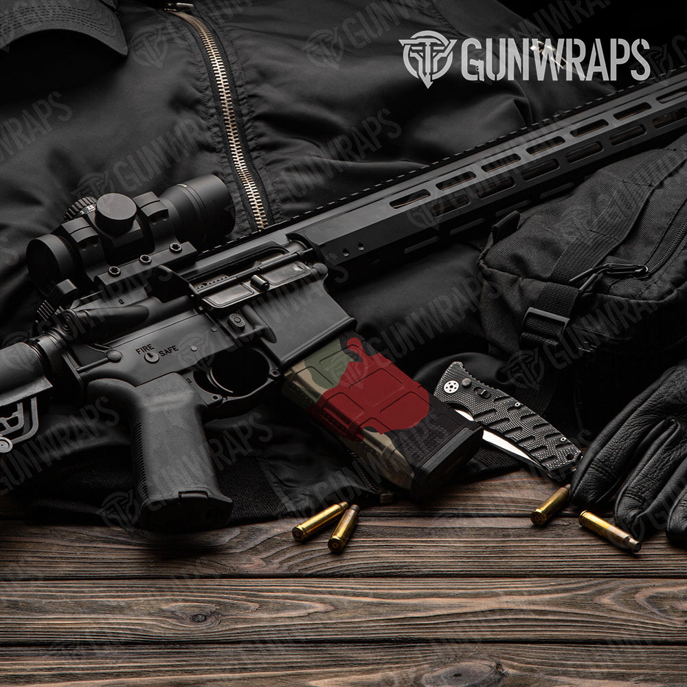 AR-15 Mag Cumulus Militant Red Gun Skin Vinyl Wrap