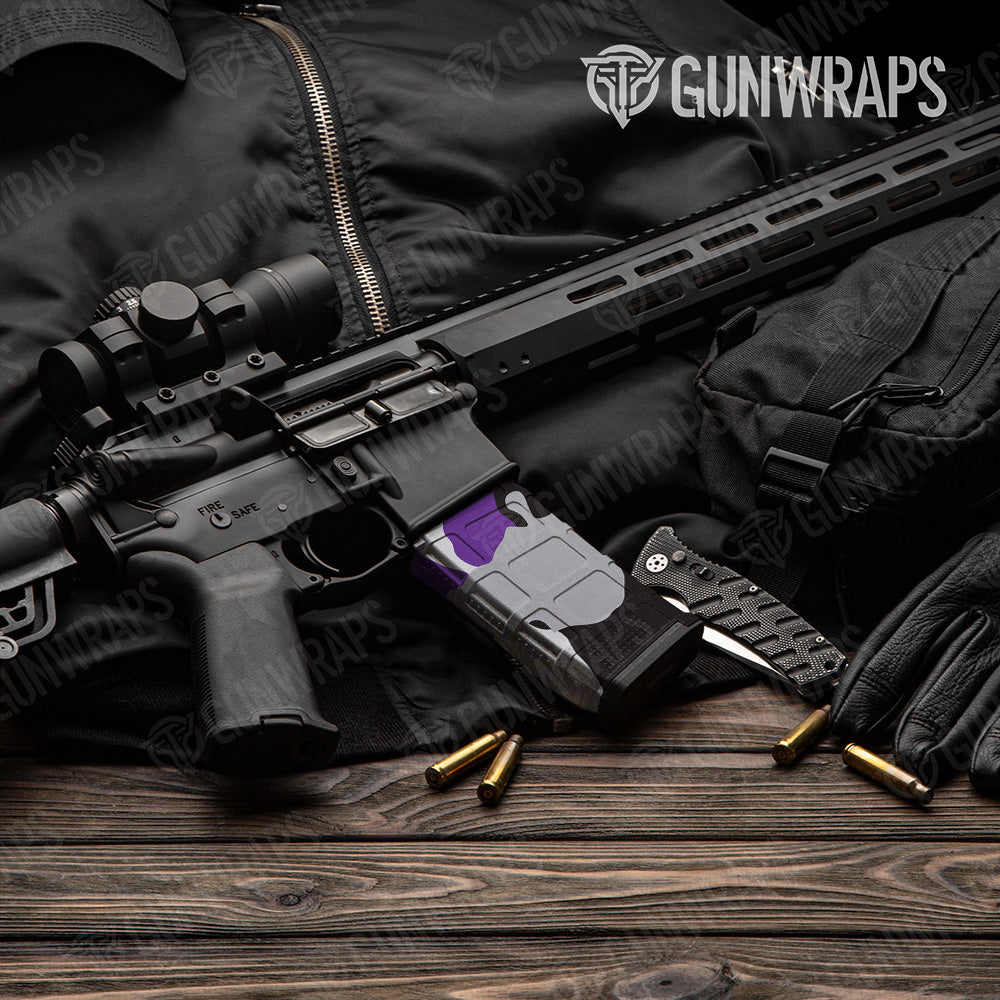 AR-15 Mag Cumulus Purple Tiger Gun Skin Vinyl Wrap