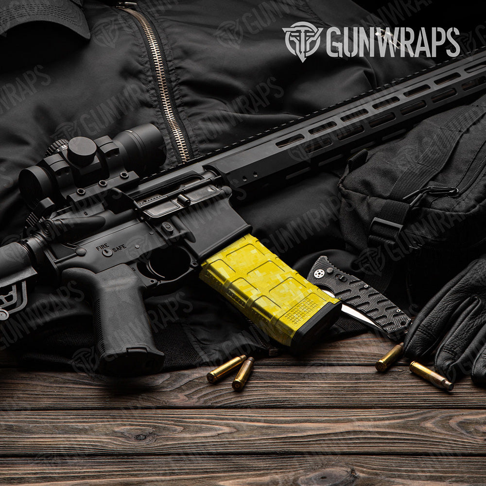 AR-15 Mag Digital Elite Yellow Gun Skin Vinyl Wrap