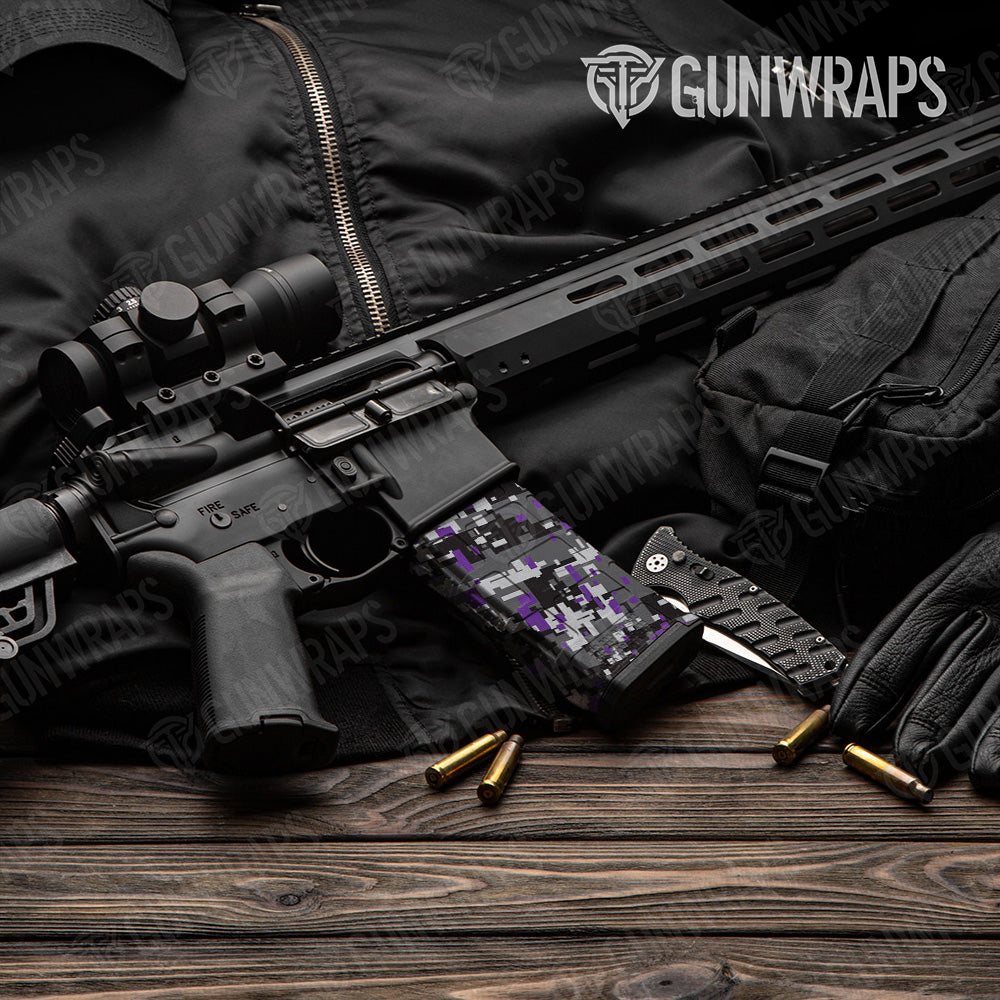 AR-15 Mag Digital Urban Purple Gun Skin Vinyl Wrap