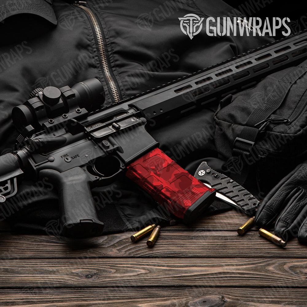 AR-15 Mag Erratic Elite Red Gun Skin Vinyl Wrap