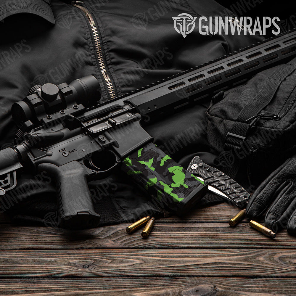 AR-15 Mag Erratic Metro Green Gun Skin Vinyl Wrap