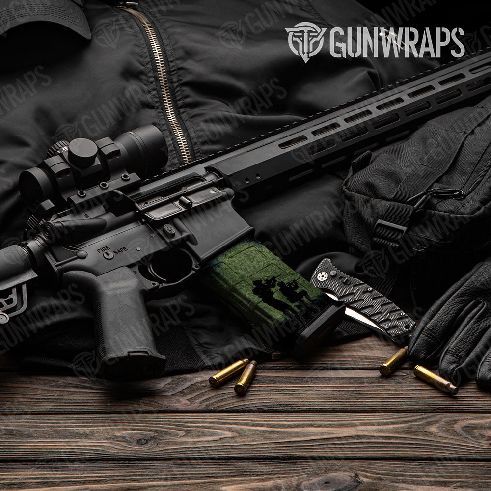 AR 15 Mag Exclusive Engaged Green Gun skin vinyl wrap