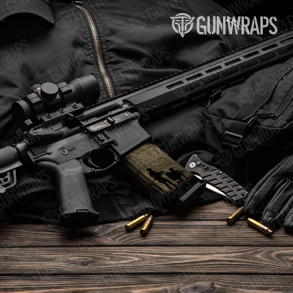 AR 15 Mag Exclusive Squad Tan Gun skin vinyl wrap