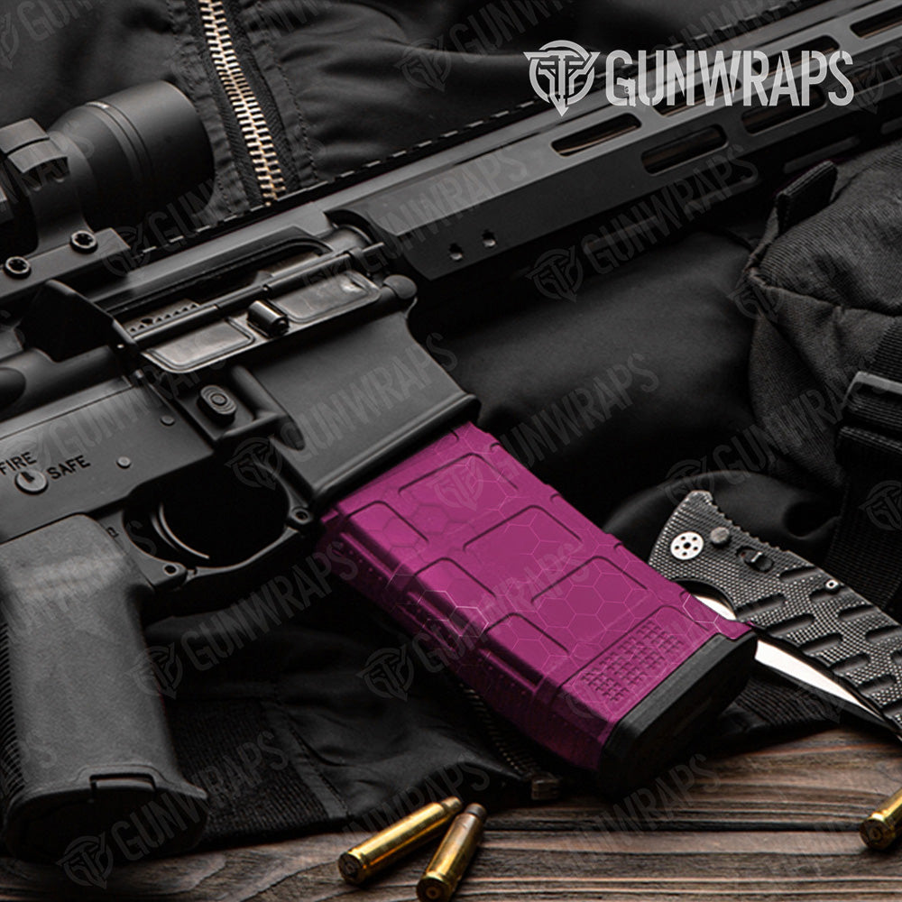 AR-15 Mag Hex Electric Magenta Gun Skin Vinyl Wrap