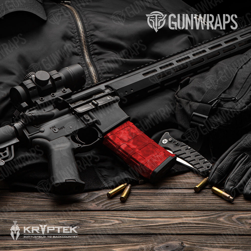 AR-15 Mag Kryptek Red Gun Skin Vinyl Wrap