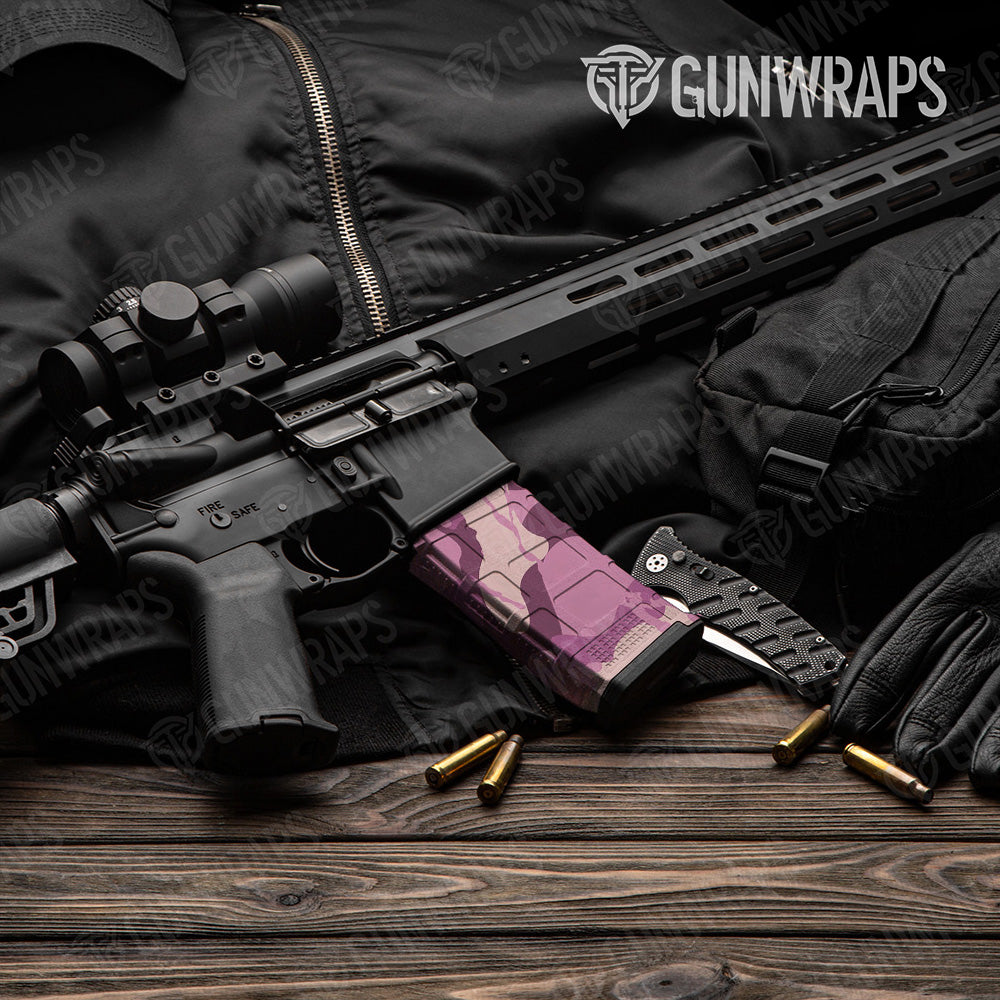 AR-15 Mag Ragged Floral Gun Skin Vinyl Wrap