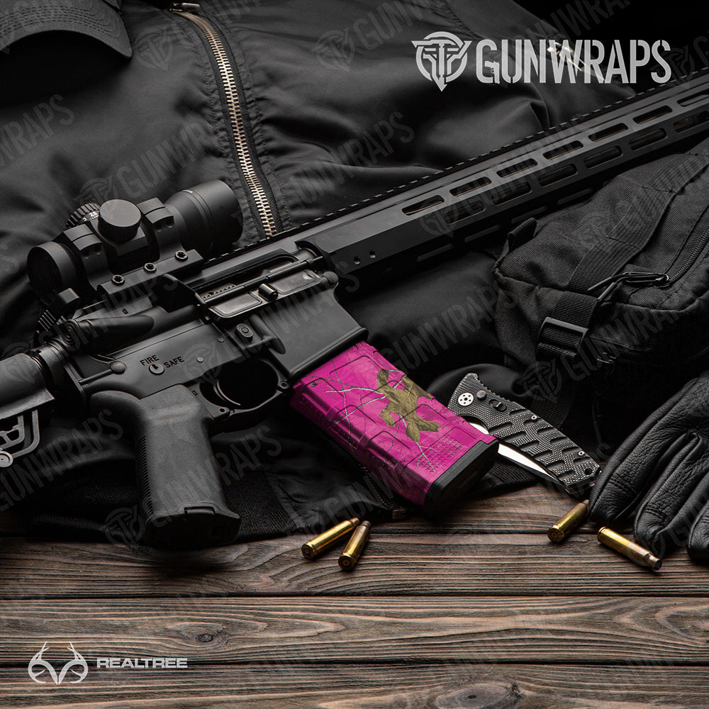 AR-15 Mag Realtree XTRA Colors Magenta Gun Skin Vinyl Wrap