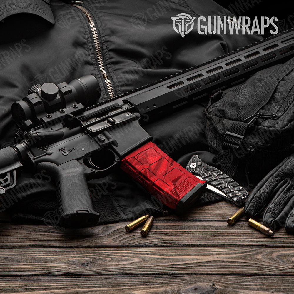 AR-15 Mag Sharp Elite Red Gun Skin Vinyl Wrap