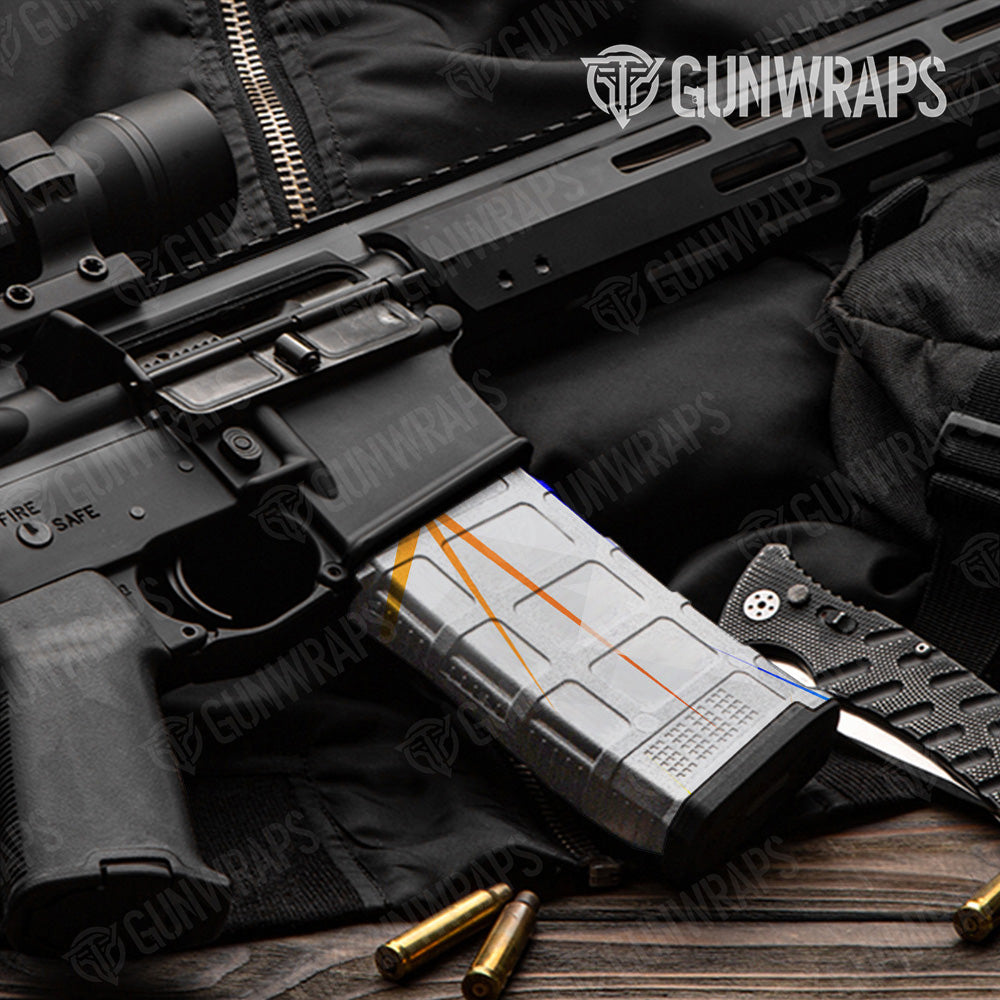 AR-15 Mag Shattered Laser Elite White Fire And Ice Gun Skin Vinyl Wrap