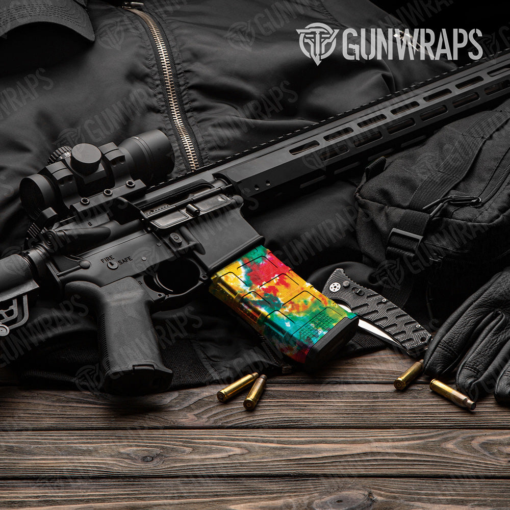 AR-15 Mag Tie Dye Jungle Fever Gun Skin Vinyl Wrap