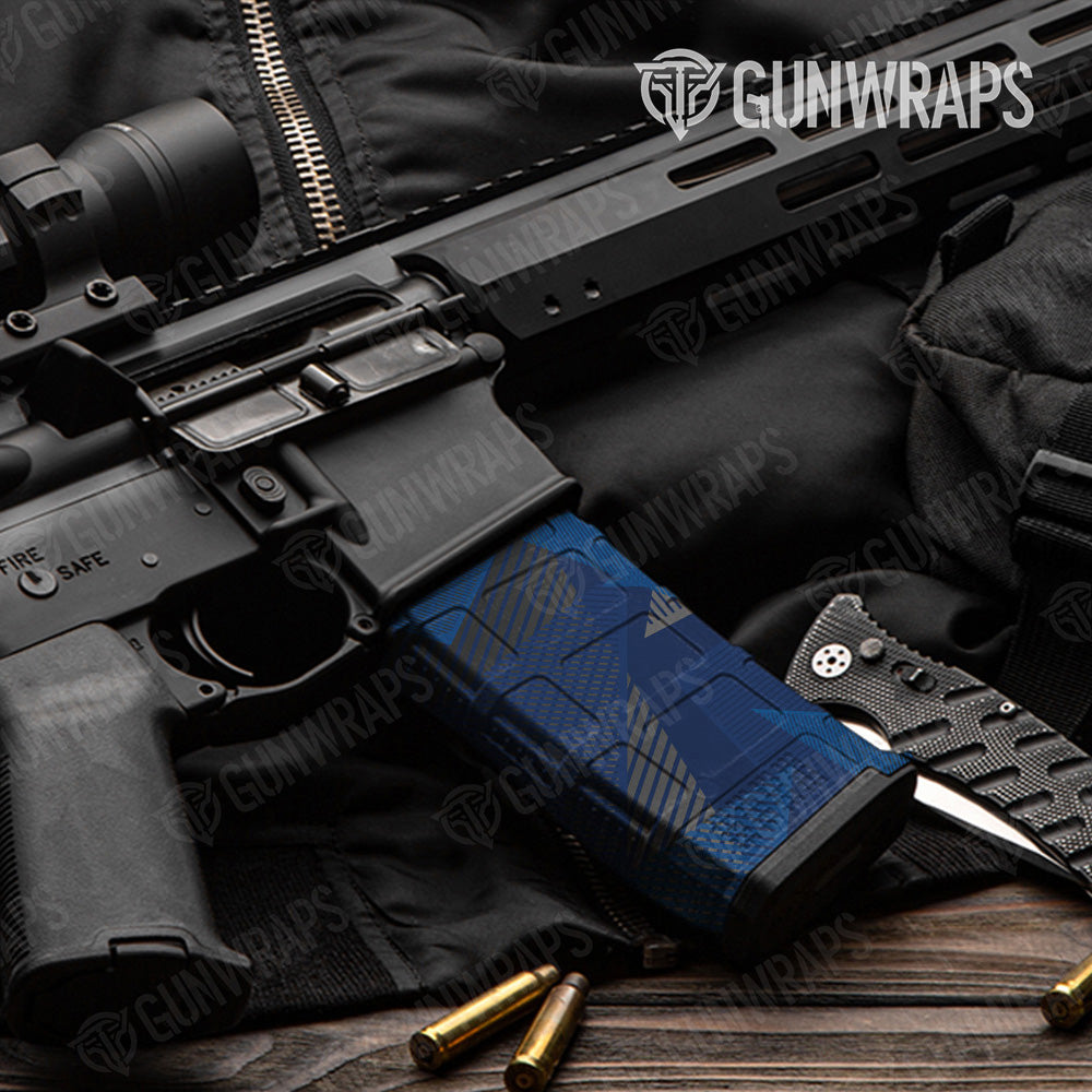 AR-15 Mag Trigon Elite Blue Gun Skin Vinyl Wrap