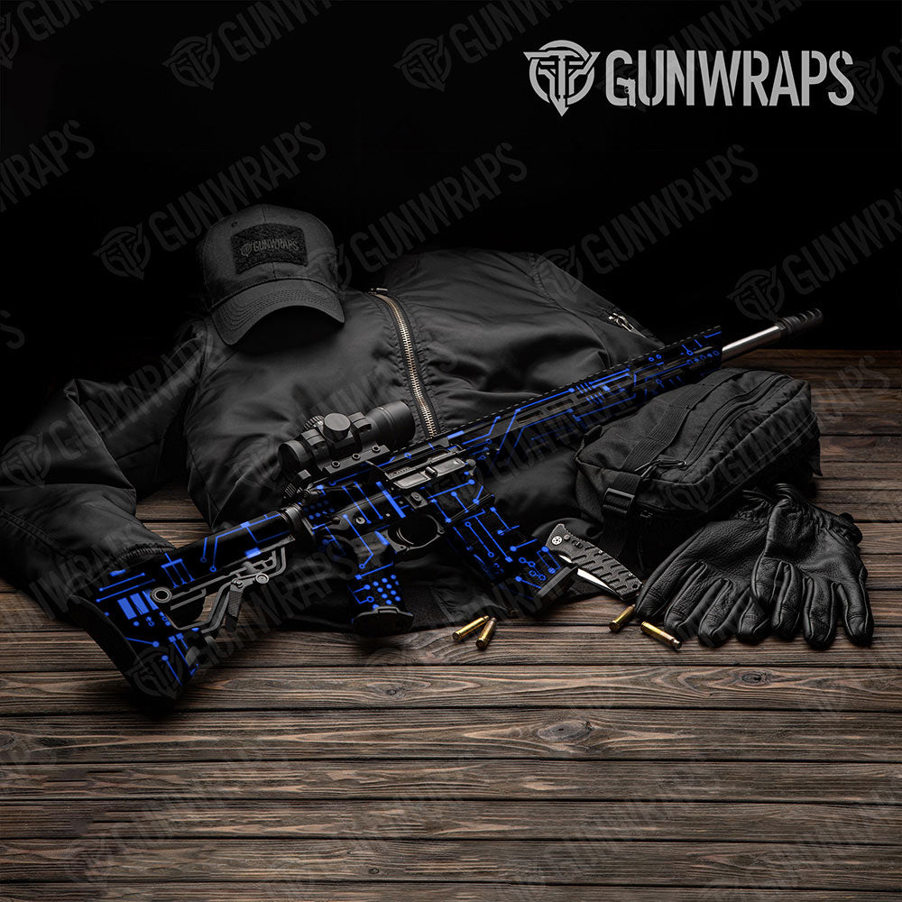 AR-15 Circuit Board Blue Gun Skin Vinyl Wrap