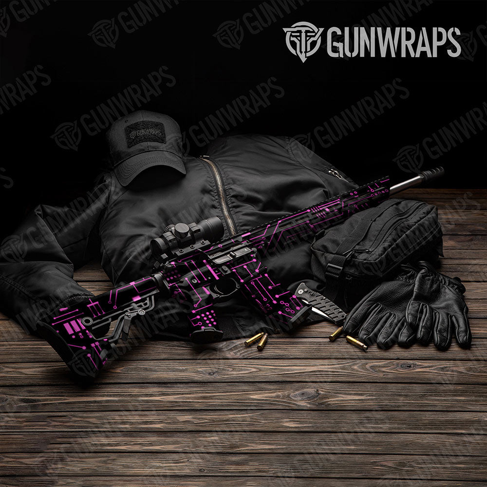 AR-15 Circuit Board Magenta Gun Skin Vinyl Wrap