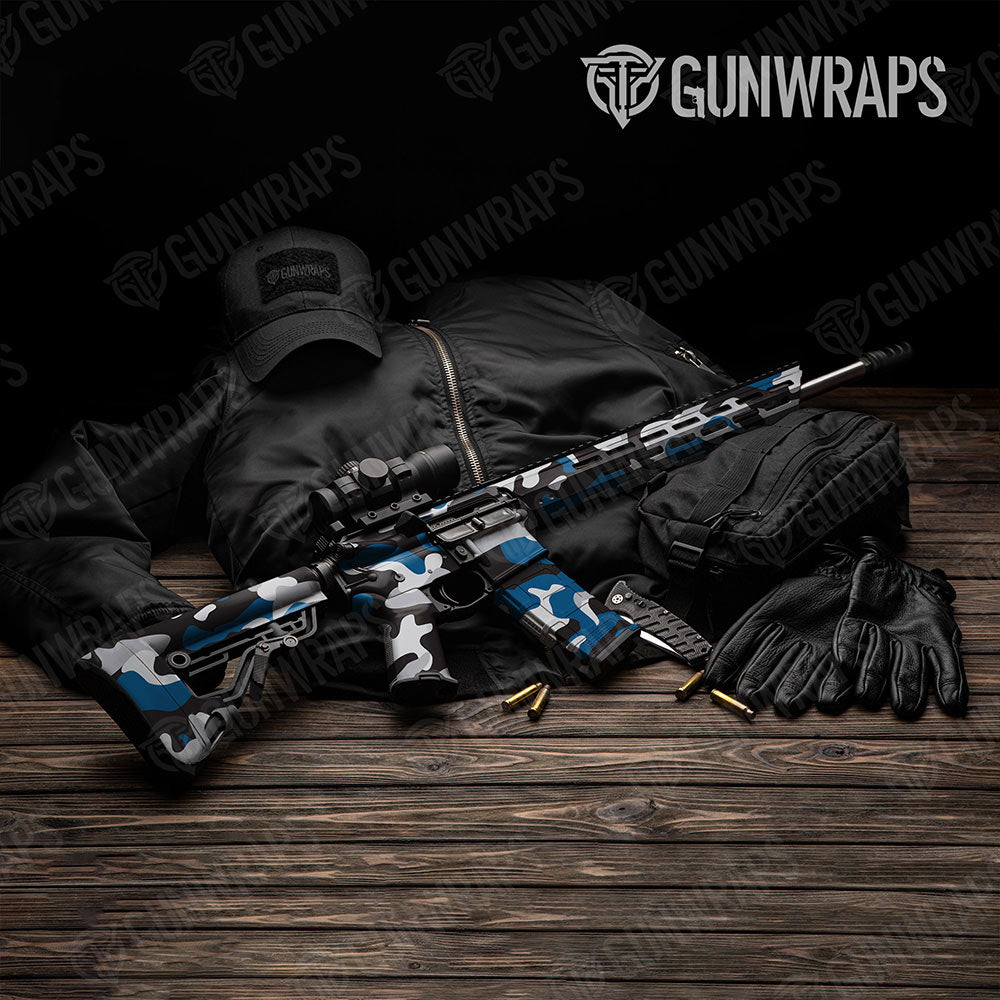 Classic Blue Tiger Gun Skin Vinyl Wrap