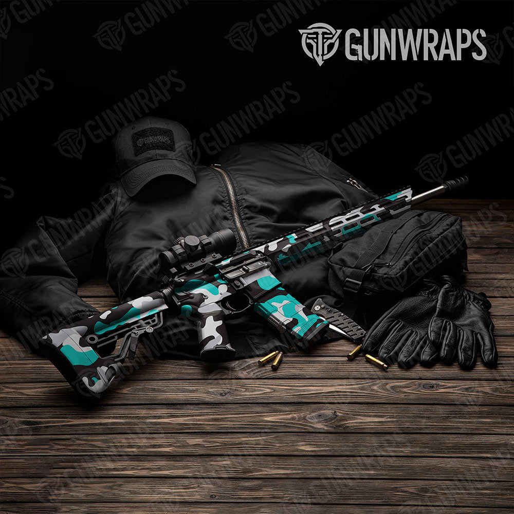 Classic Tiffany Blue Tiger Gun Skin Vinyl Wrap