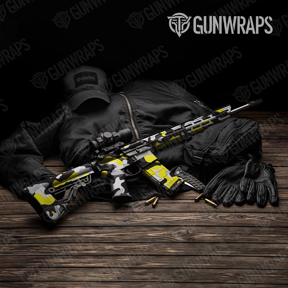 Classic Yellow Tiger Gun Skin Vinyl Wrap