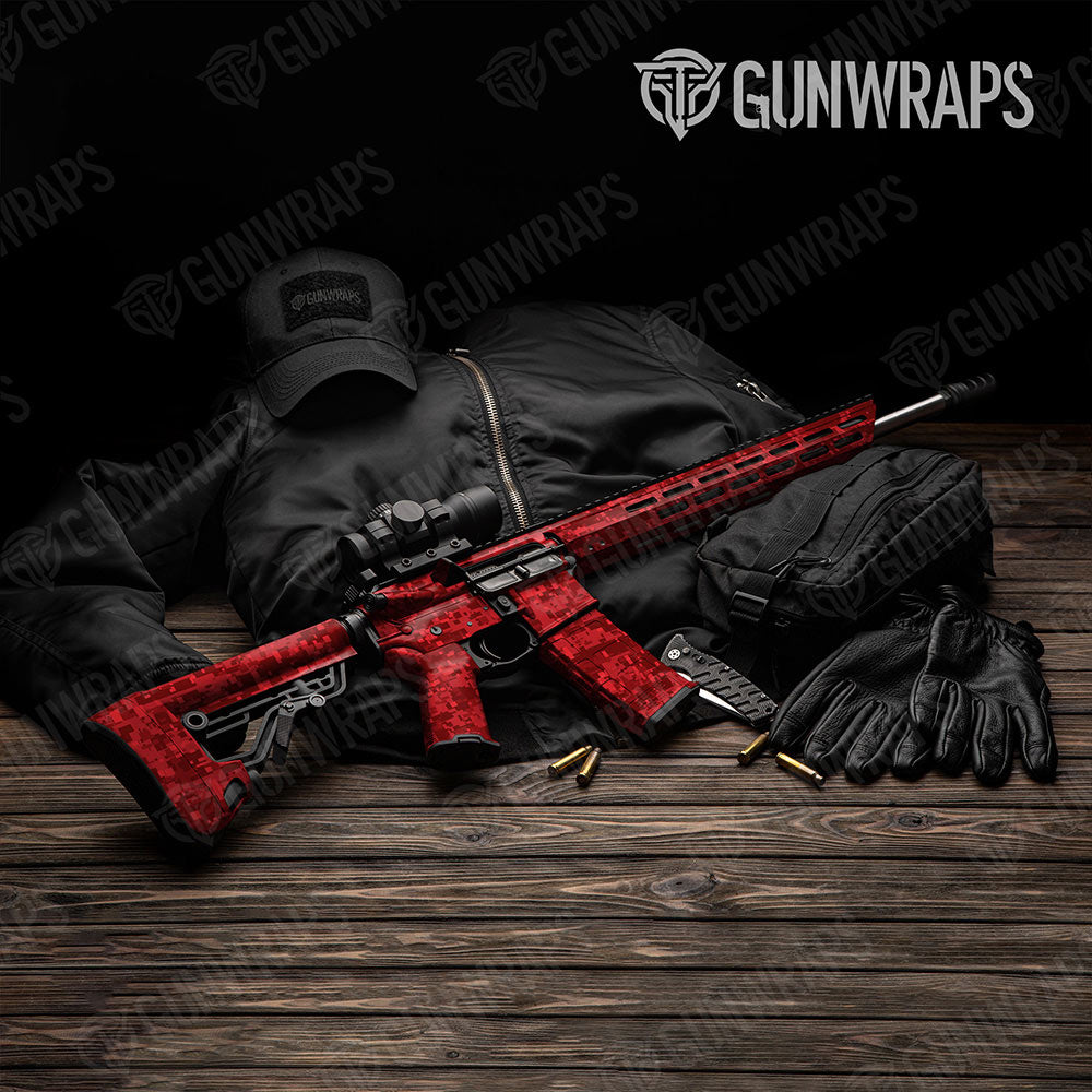 Digital Elite Red Gun Skin Vinyl Wrap