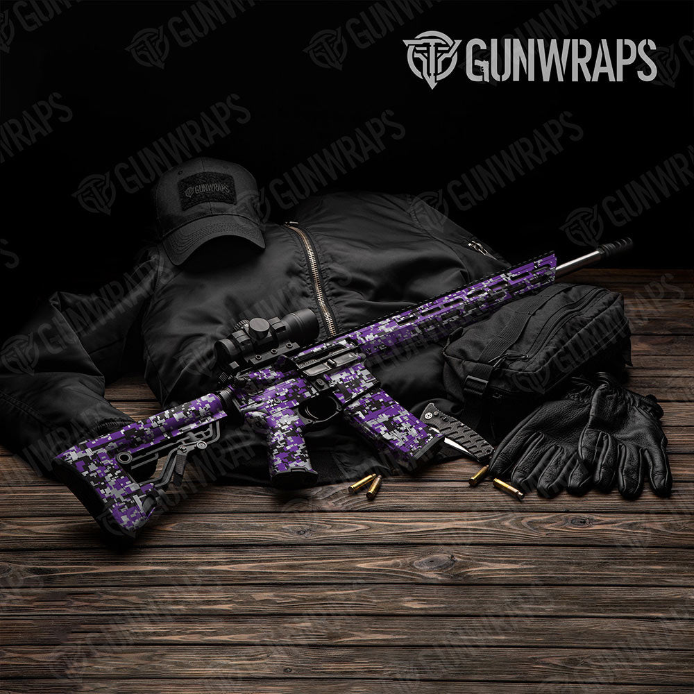 Digital Purple Tiger Gun Skin Vinyl Wrap