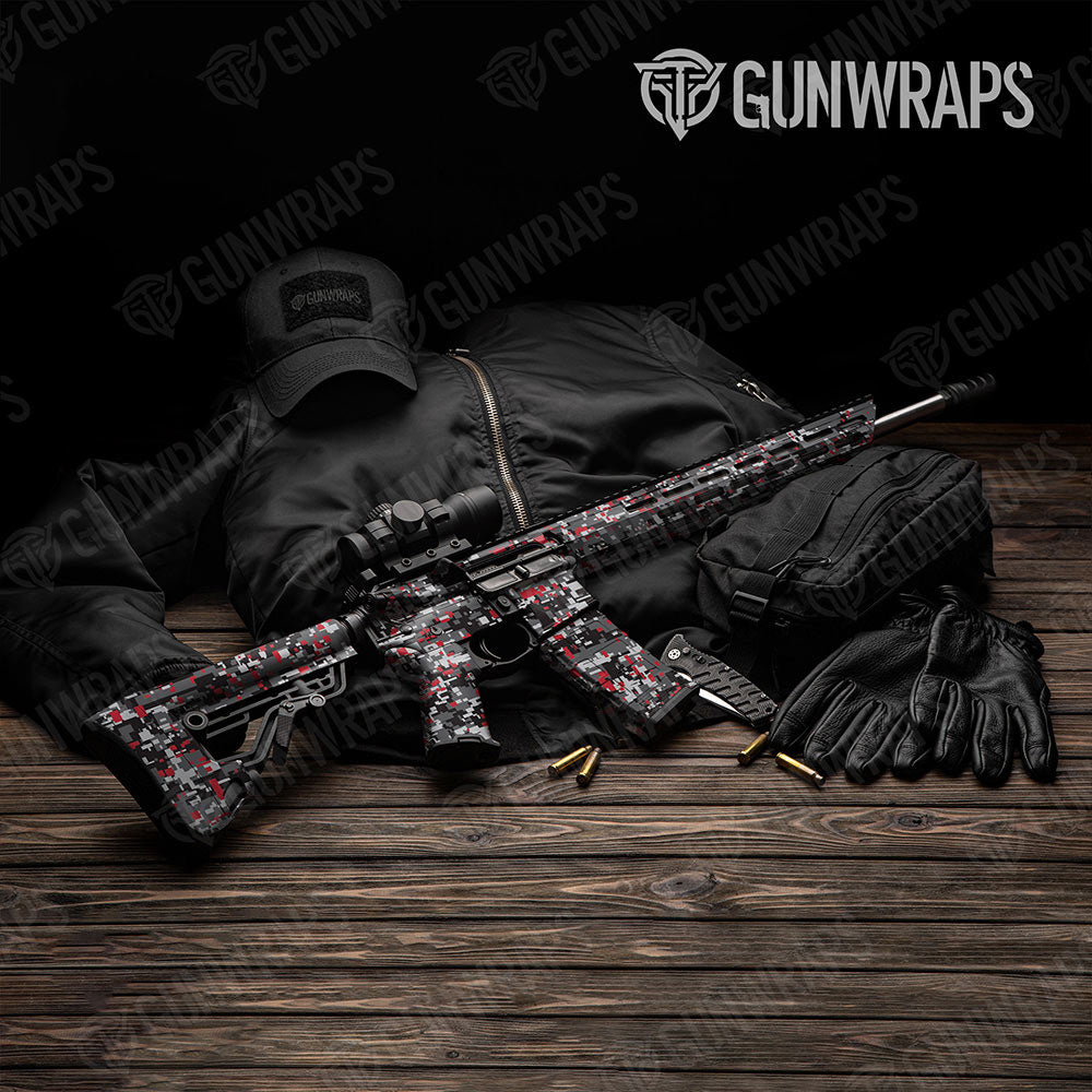 Digital Urban Red Gun Skin Vinyl Wrap