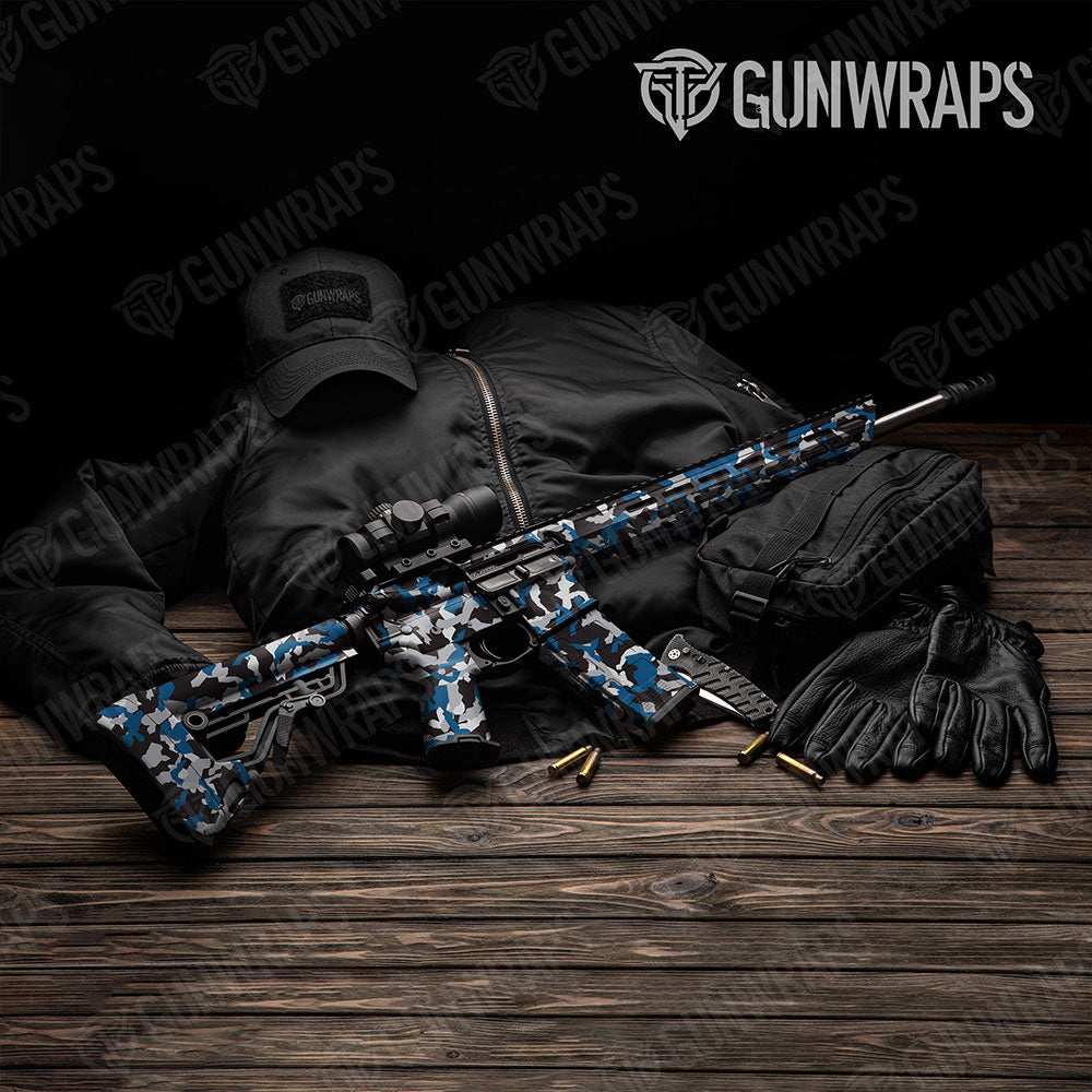 Erratic Blue Tiger Gun Skin Vinyl Wrap