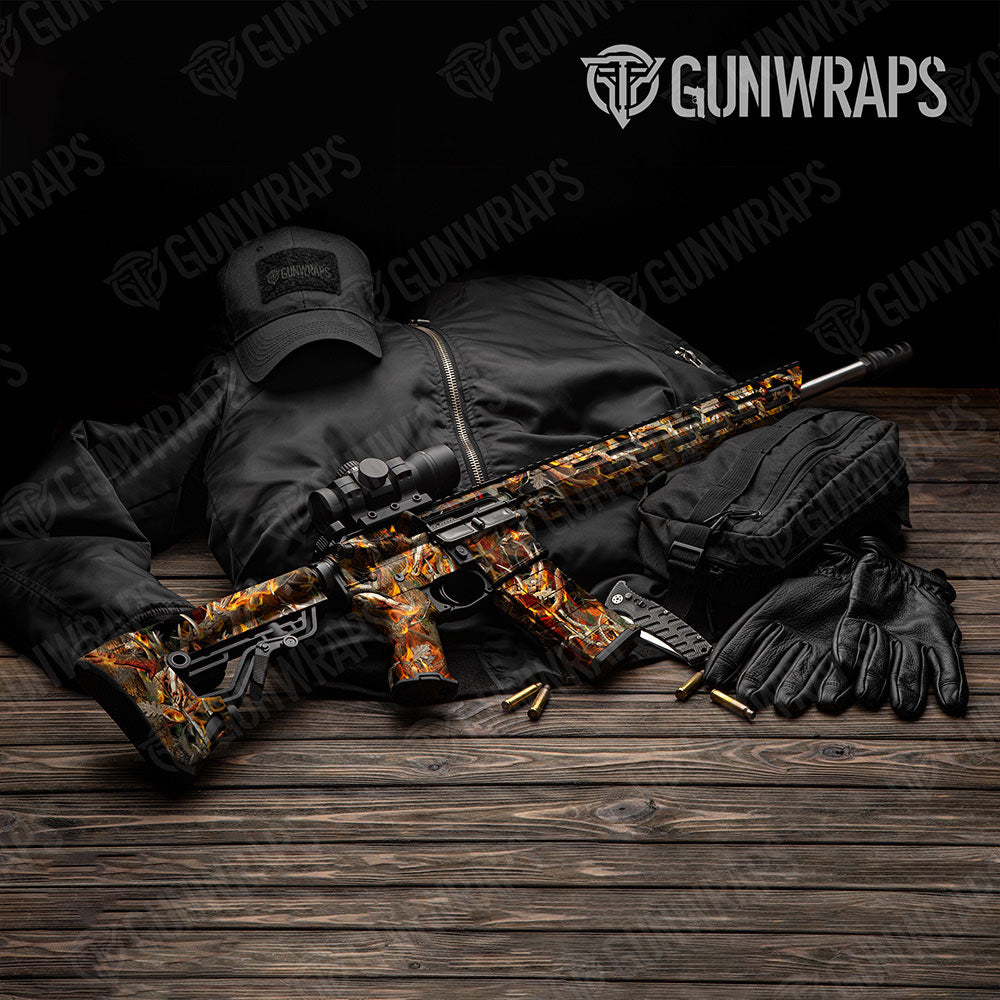 Nature Burning Buck Skull Gun Skin Vinyl Wrap