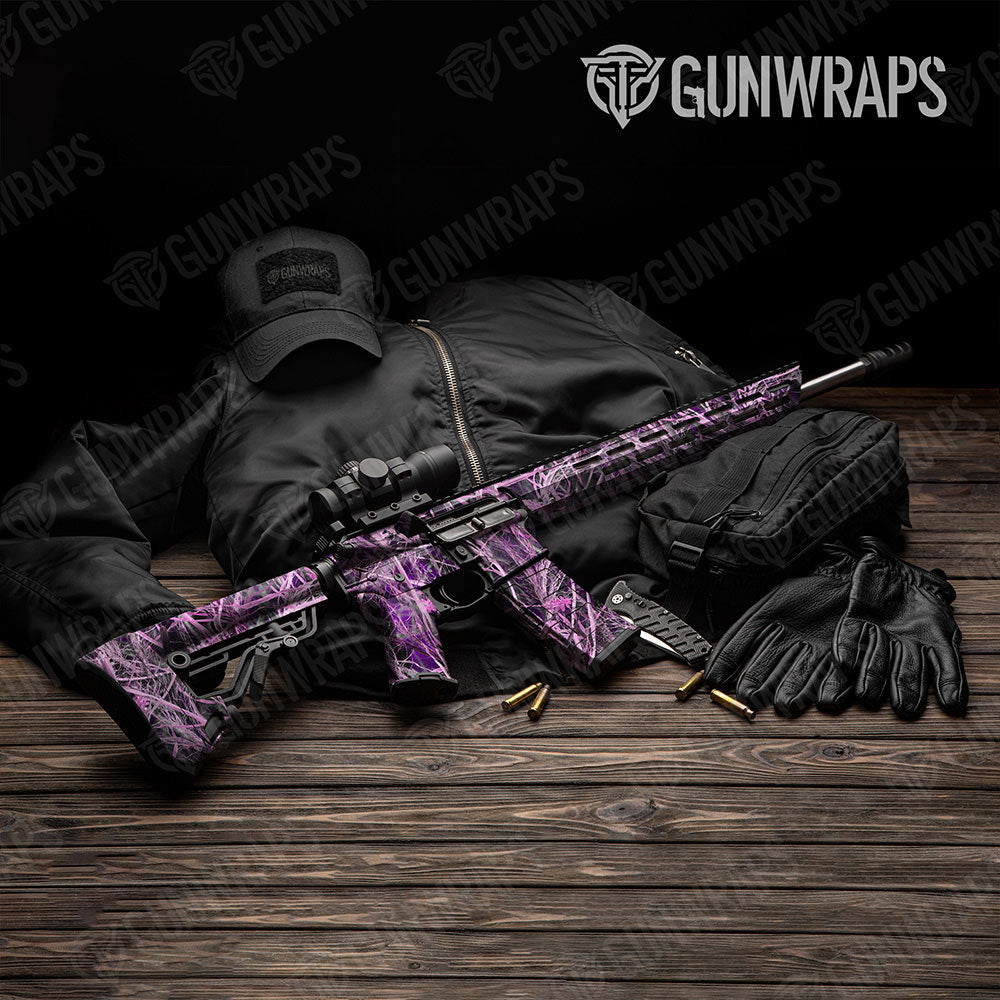 Nature Dry Grassland Pink Gun Skin Vinyl Wrap
