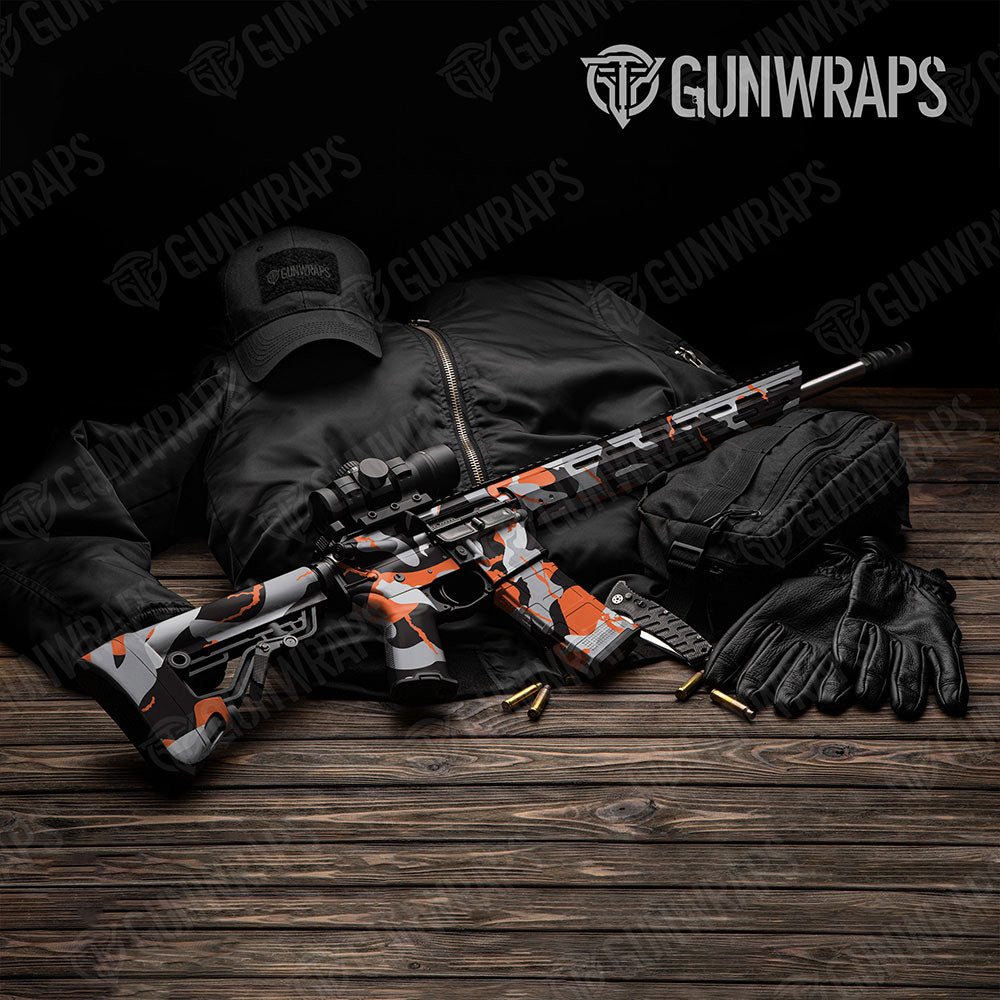 Ragged Orange Tiger Gun Skin Vinyl Wrap