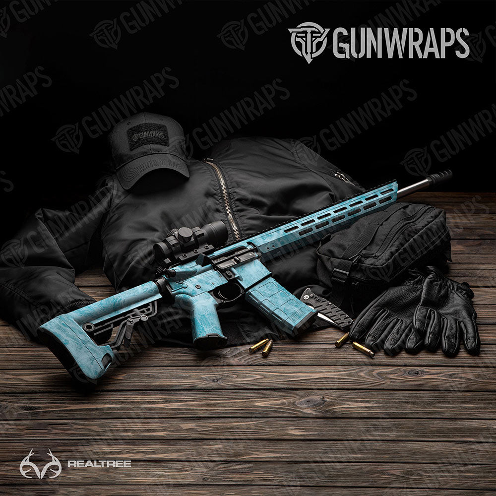 Realtree Aspect Sea Blue Gun Skin Vinyl Wrap
