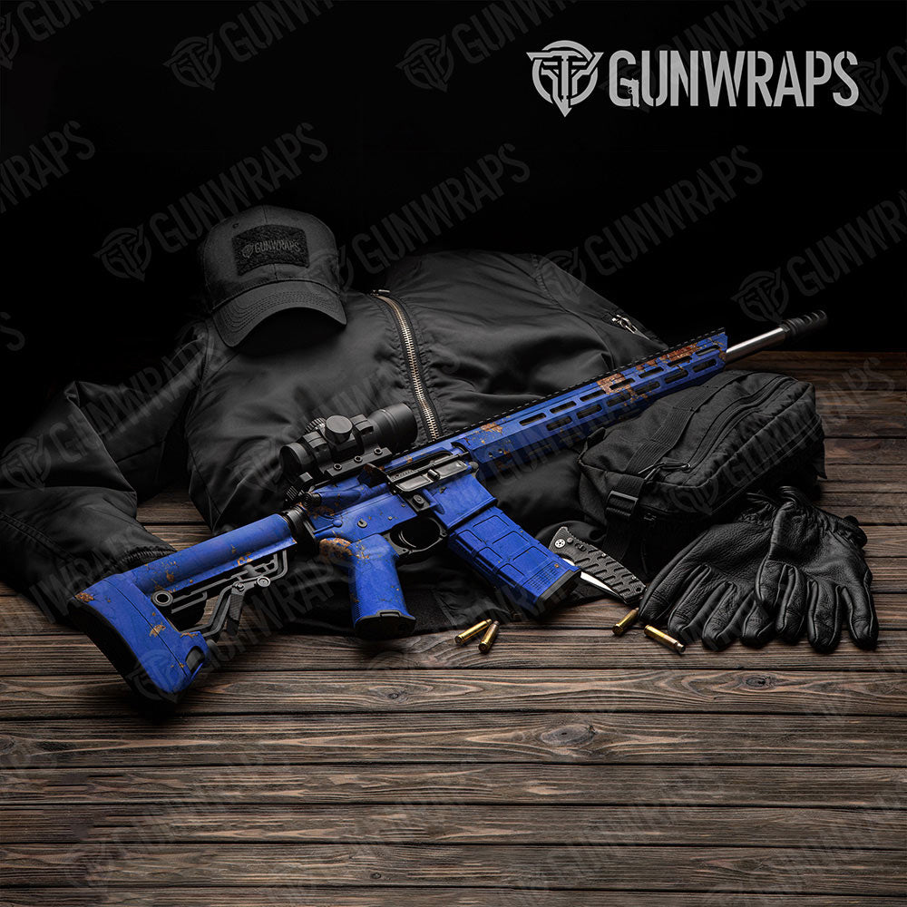 Rust 3D Royal Blue Gun Skin Vinyl Wrap