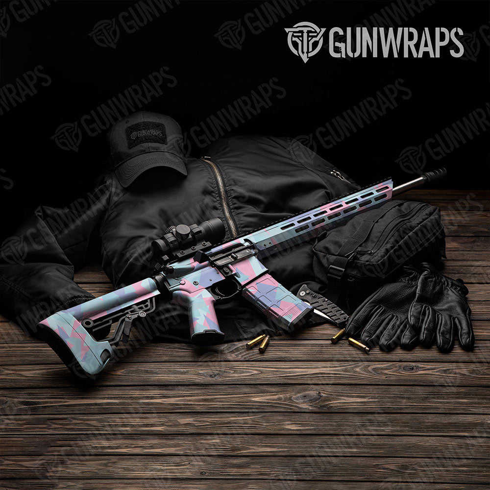 Shattered Cotton Candy Gun Skin Vinyl Wrap