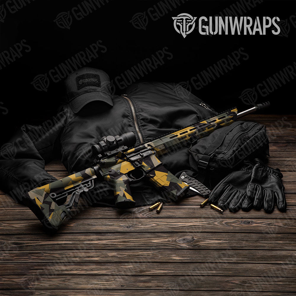 Shattered Militant Yellow Gun Skin Vinyl Wrap