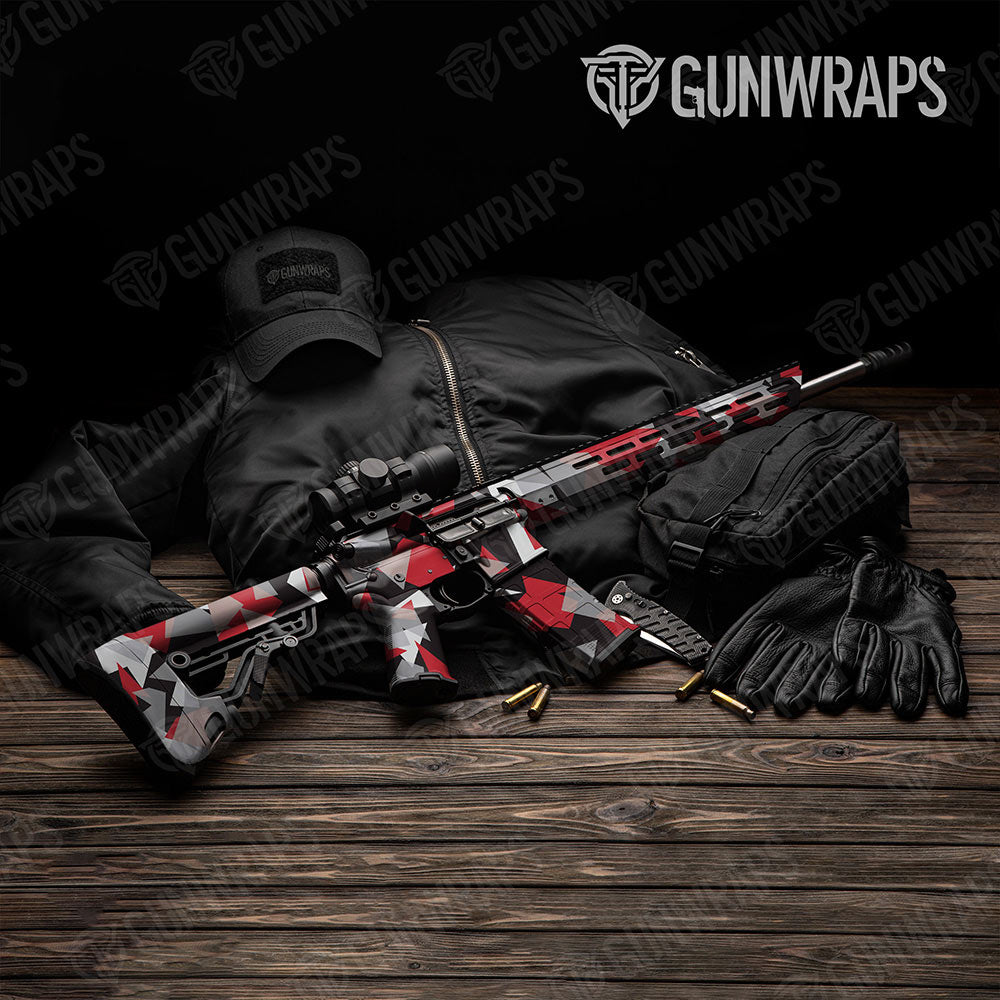 Shattered Red Tiger Gun Skin Vinyl Wrap
