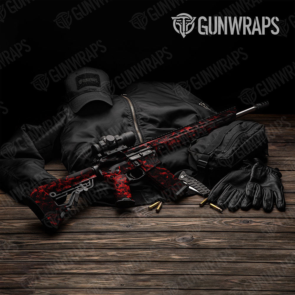 Skull Red Gun Skin Vinyl Wrap