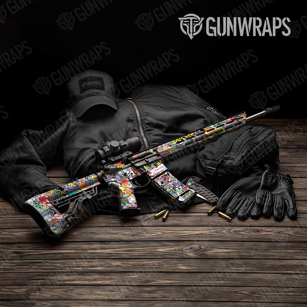 Sticker Bomb Color Gun Skin Vinyl Wrap