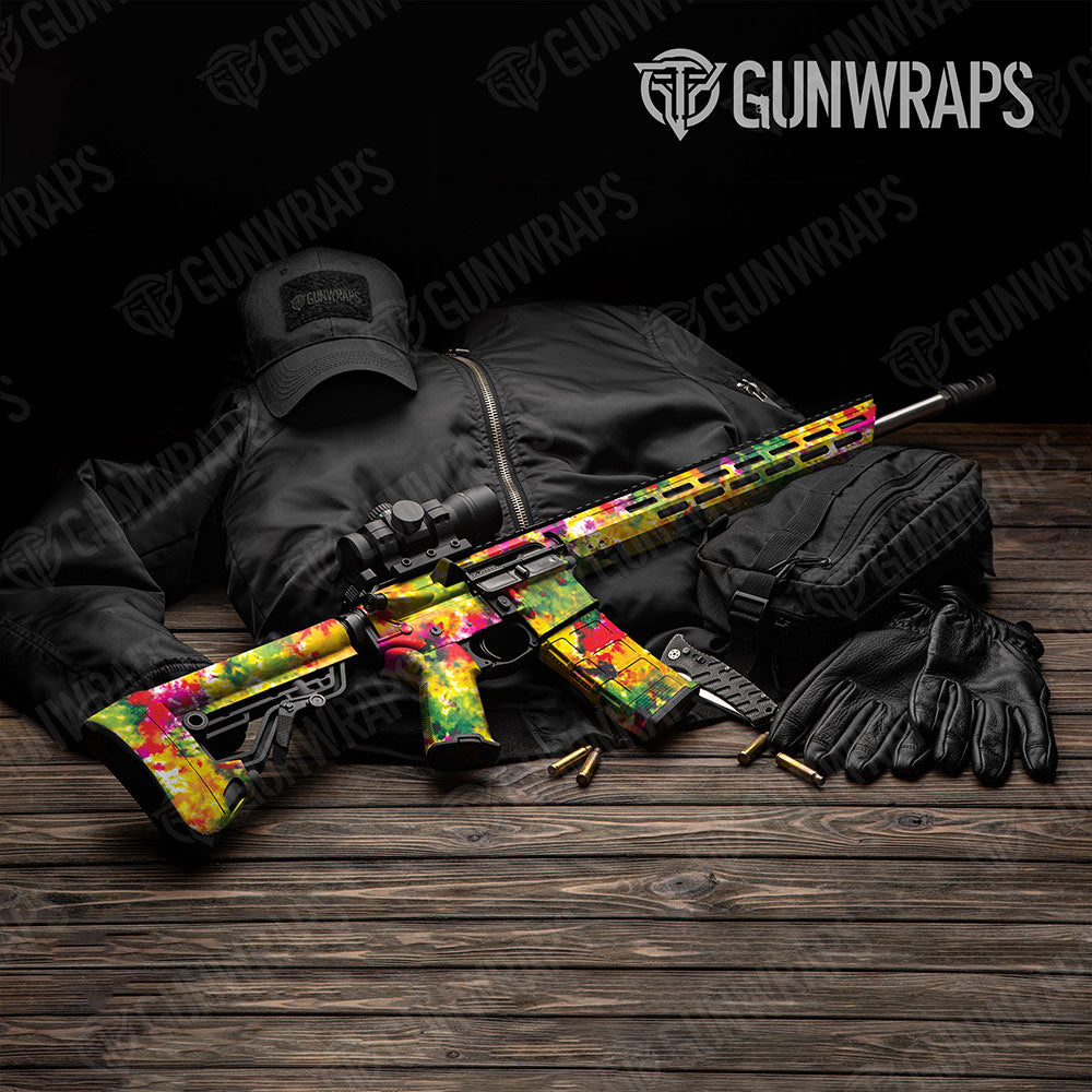 Tie Dye Flower Child Gun Skin Vinyl Wrap