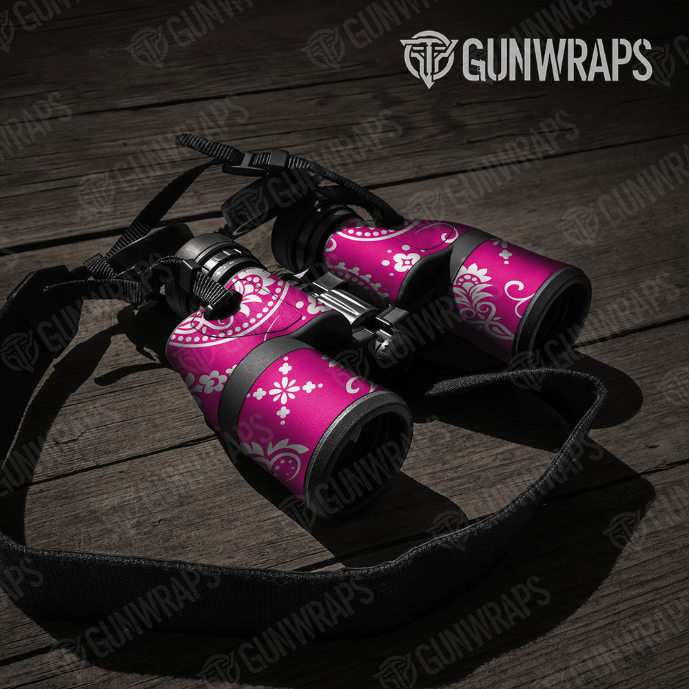 Bandana Magenta And White Gun Skin Vinyl Wrap