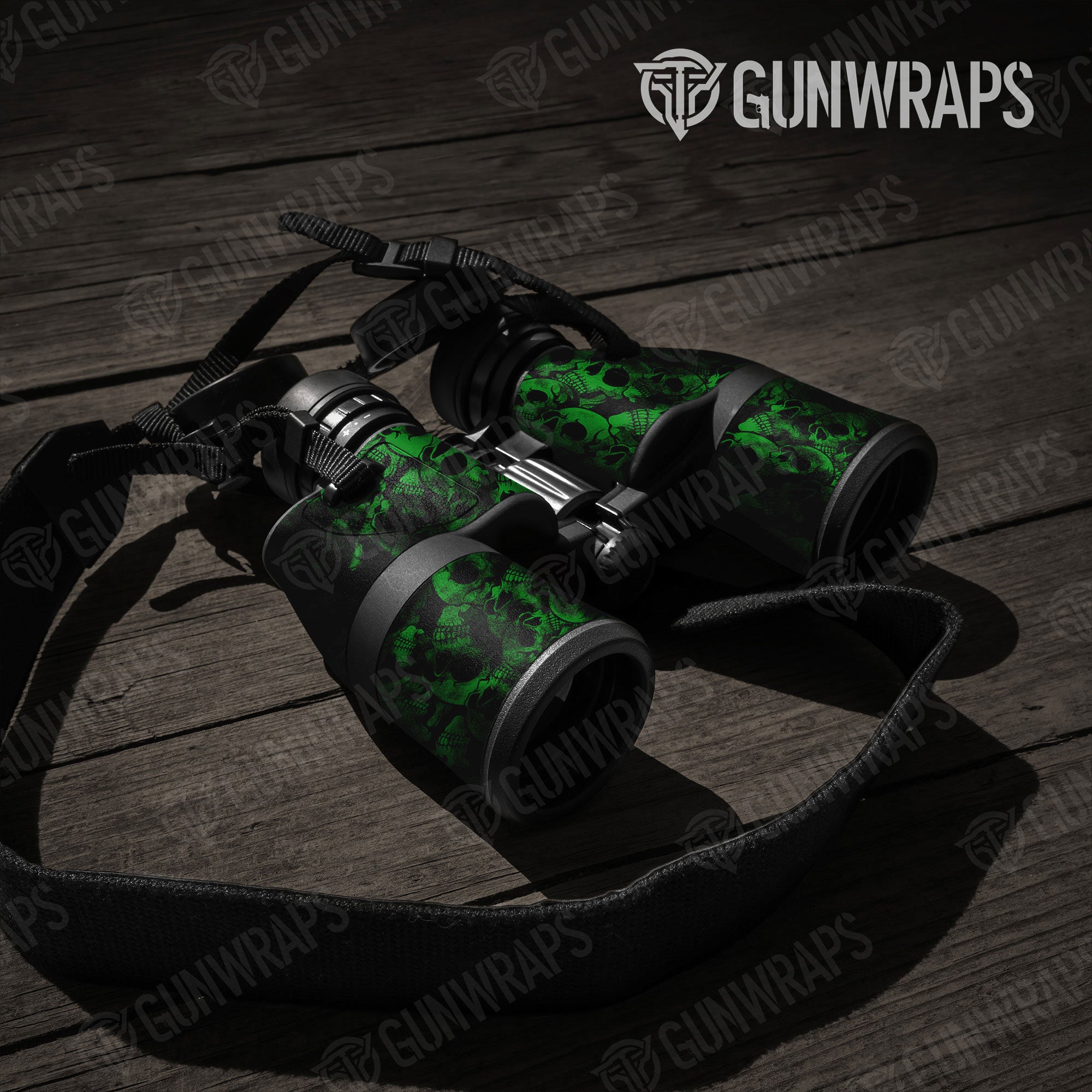 Skull Green Gun Skin Vinyl Wrap
