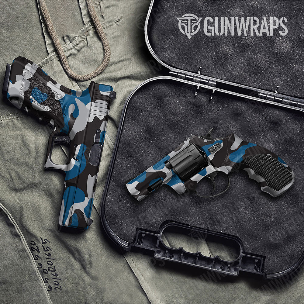 Classic Blue Tiger Gun Skin Vinyl Wrap