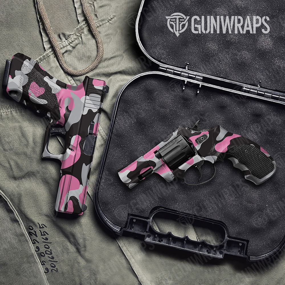 Classic Pink Tiger Gun Skin Vinyl Wrap