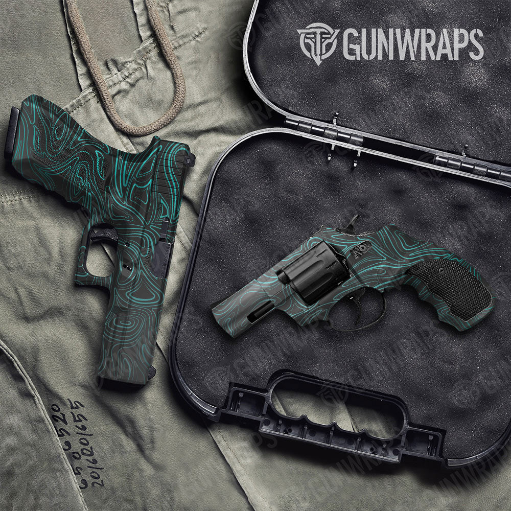 Damascus Tiffany Blue Gun Skin Vinyl Wrap