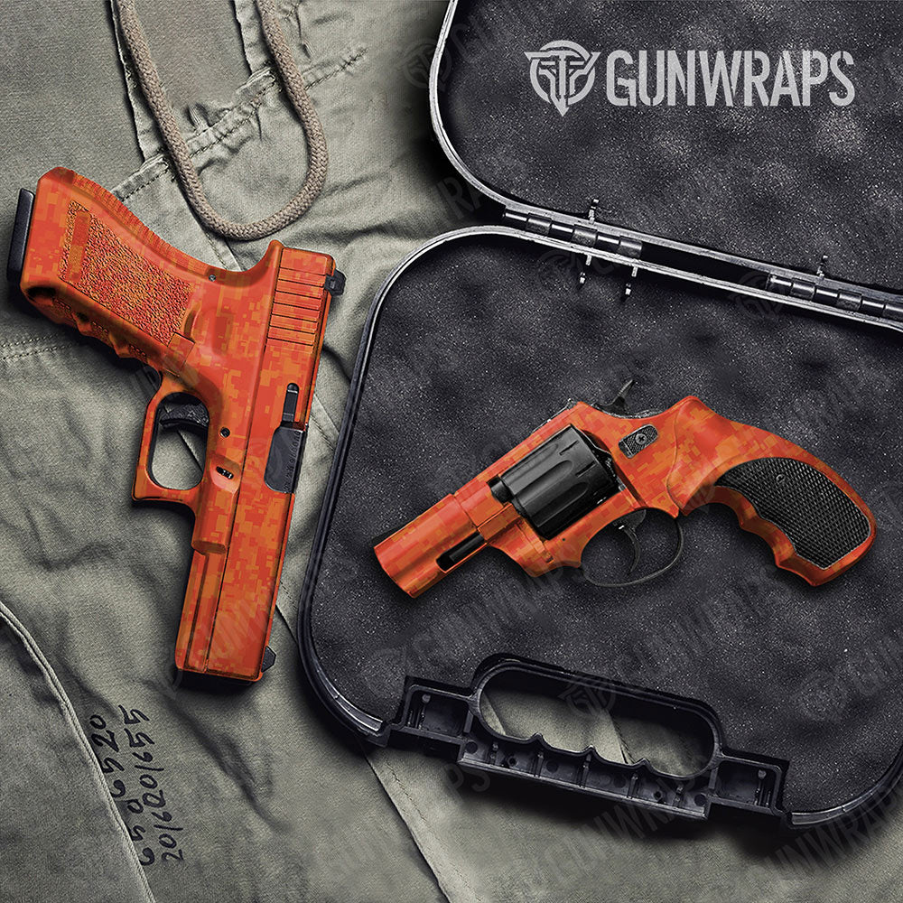 Digital Elite Orange Gun Skin Vinyl Wrap