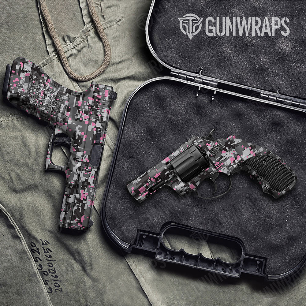 Digital Urban Pink Gun Skin Vinyl Wrap