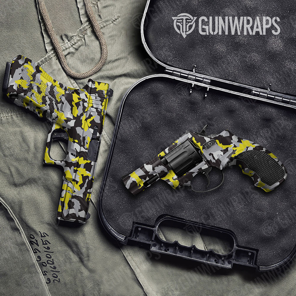 Erratic Yellow Tiger Gun Skin Vinyl Wrap