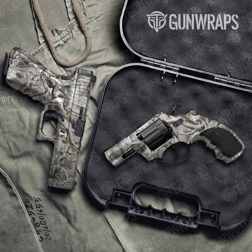 Nature Lifeless Snow Woods Buck Skull Gun Skin Vinyl Wrap