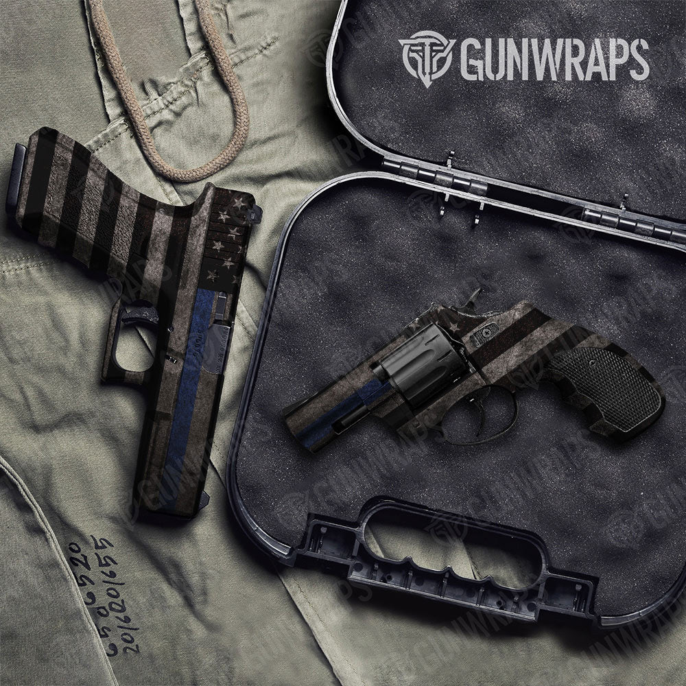 Patriotic Police Service Flag Gun Skin Vinyl Wrap