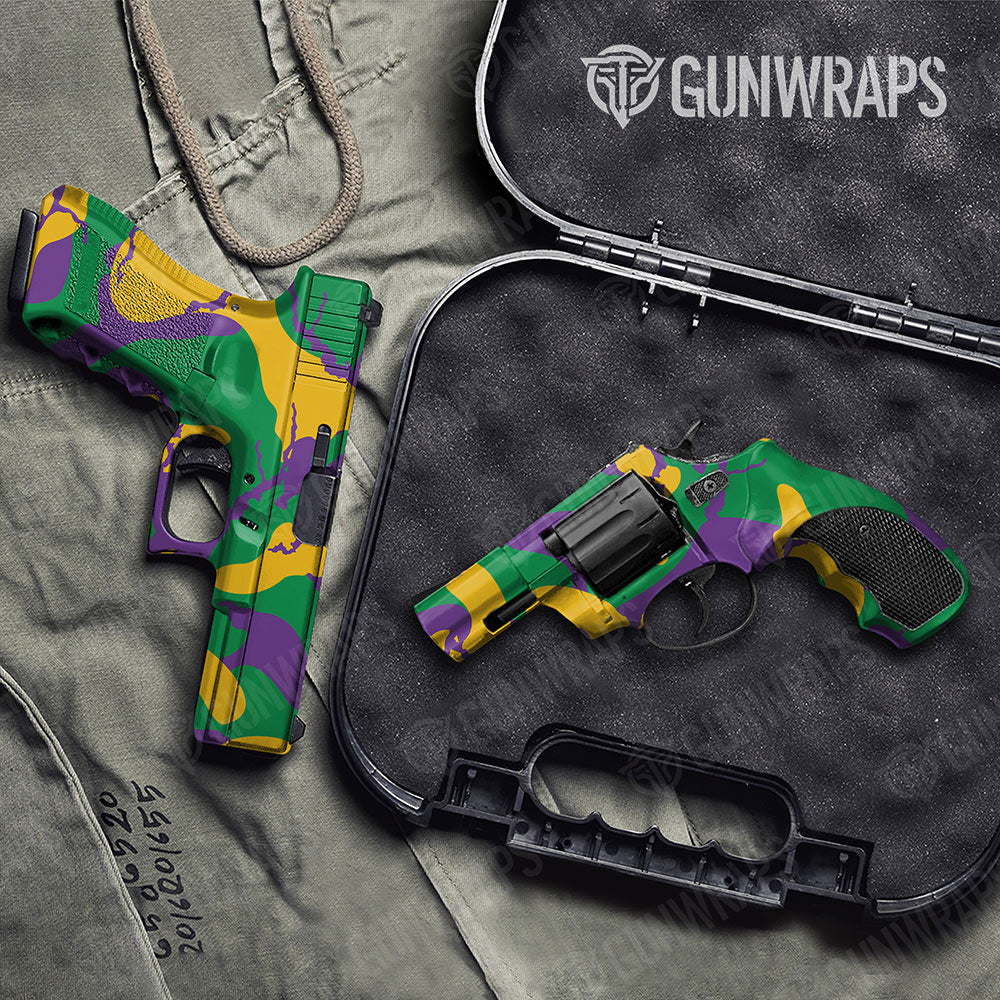 Ragged Mardi Gras Gun Skin Vinyl Wrap