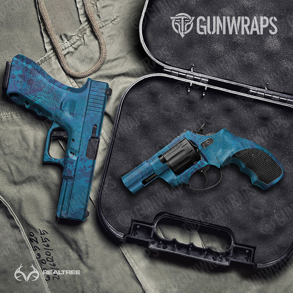 Realtree WAV3 Standard Blue Gun Skin Vinyl Wrap