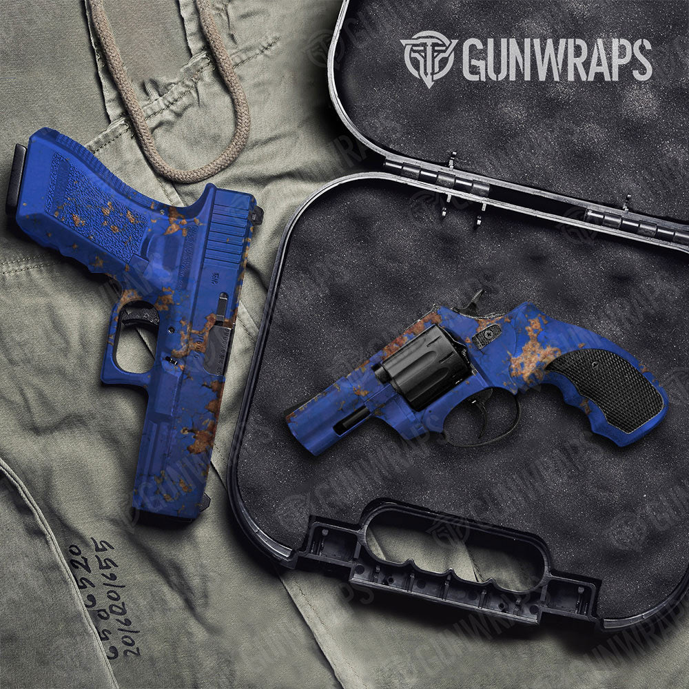 Rust 3D Royal Blue Gun Skin Vinyl Wrap