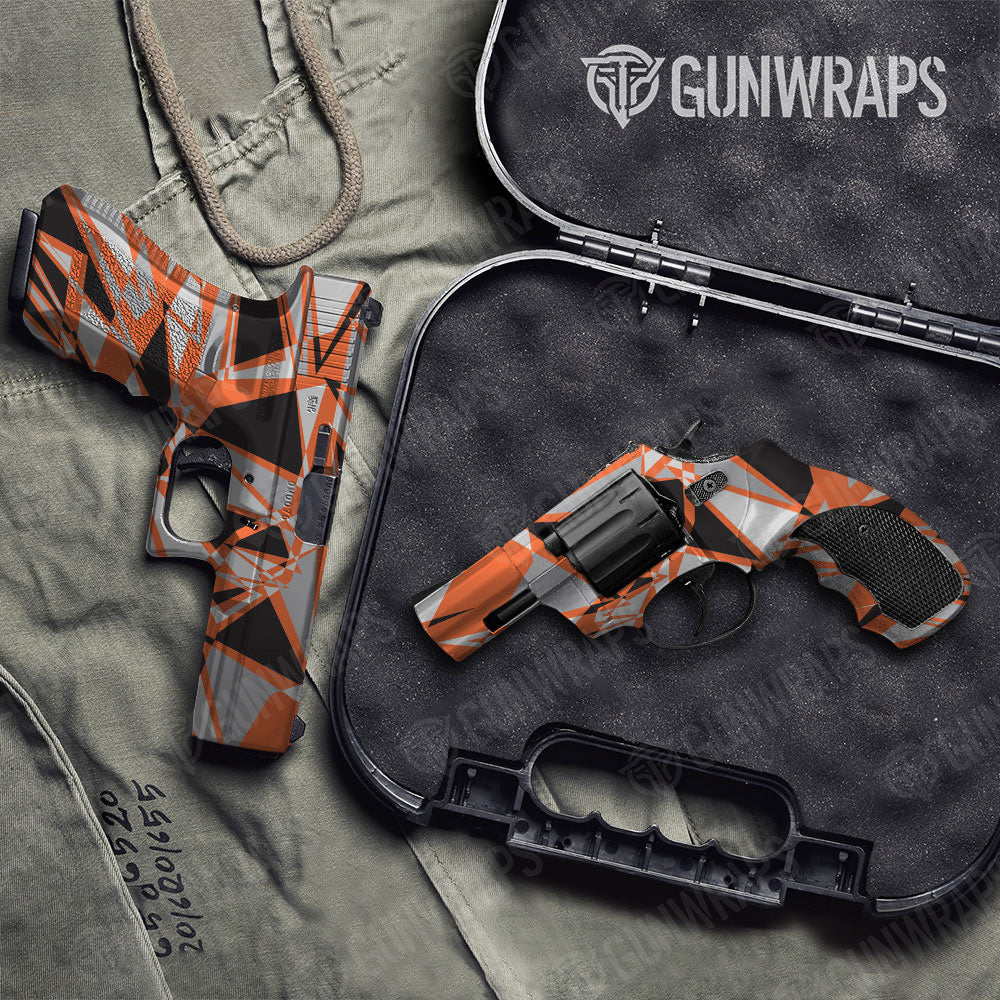 Sharp Orange Tiger Gun Skin Vinyl Wrap
